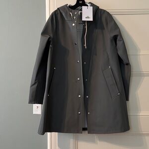 NWT stutterheim gray rain jacket mid thigh length